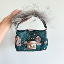 Load image into Gallery viewer, FURLA Metropolis Nuvola Fur Accent Detachable Handle Mini Handbag Pink Blue
