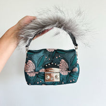 Load image into Gallery viewer, FURLA Metropolis Nuvola Fur Accent Detachable Handle Mini Handbag Pink Blue
