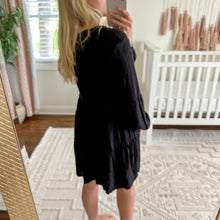 Load image into Gallery viewer, Rails Everly Long Sleeve Tiered V-Neck Mini Dress Black S
