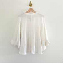 Load image into Gallery viewer, Free People Easy Does It Button Front Dolman Long Sleeve Blouse White M
