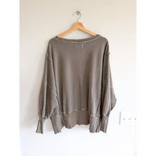 Load image into Gallery viewer, We The Free Camden Oversized Long Sleeve Scoop Neck Sweatshirt Brown XS
