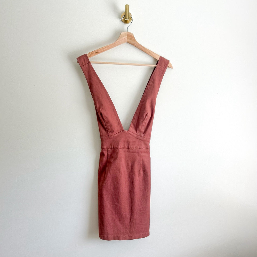 Forever 21 Empire West V-Neck A-line Mini Dress Mauve M