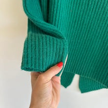 Load image into Gallery viewer, Lush Turtleneck Mock Neck Long Sleeve Ribbed Sweater Green S
