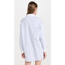 Load image into Gallery viewer, ATM Anthony Thomas Melillo Heavyweight Jersey Striped Mini Polo Dress Blue L
