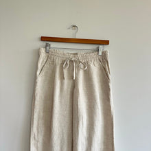 Load image into Gallery viewer, Allen Allen Linen Drawstring Waist Pants Cream XS
