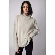 Load image into Gallery viewer, Zadig &amp; Voltaire Alma Knit Turtleneck Long Sleeve Pullover Sweater Gray L
