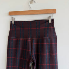 Load image into Gallery viewer, Beyond Yoga Softmark Caught In The Midi Leggings Dark Cherry Preppy Plaid L
