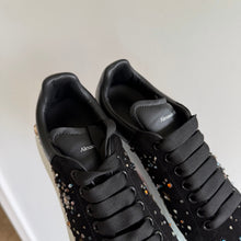 Load image into Gallery viewer, Alexander McQueen Crystal Sun Embellished Low Top Sneakers Black NEW
