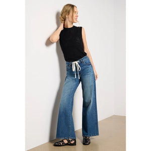 Kut from The Kloth Holly W Drawstring High Rise Wide Leg Jeans Blue 10