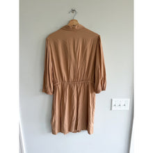 Load image into Gallery viewer, The Drop x Cella Jane Praline Gathered-Waist Mini Shirt Dress Brown L
