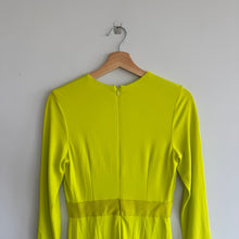 Load image into Gallery viewer, Cushnie Et Ochs Neon Deep V-Neck Midi Evening Dress Yellow 6
