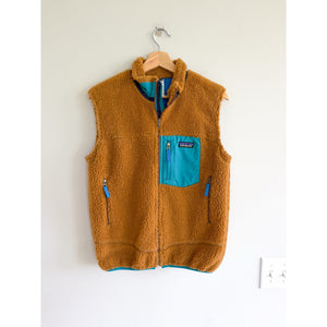 Patagonia Retro-X Zip Up Mock Neck Fleece Outdoor Vest Brown XL