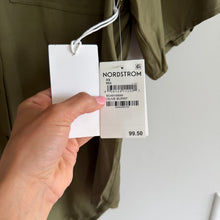 Load image into Gallery viewer, Nordstrom Short Sleeve Button Up Shirt Olive Burnt XS NWT
