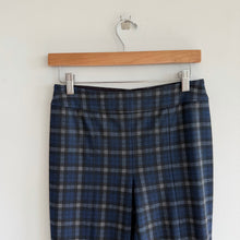Load image into Gallery viewer, Etcetera Windowpane Plaid Pull On High Rise Bootcut Pants Blue Black 2
