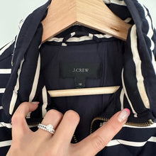 Load image into Gallery viewer, J. Crew Striped Print Zip Up Puffer Vest Black White XS
