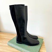Load image into Gallery viewer, Aquatalia Leather Zip Up Round Toe Knee High Casual Boots Black 8.5
