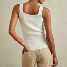 Load image into Gallery viewer, Reiss Dani Sweetheart Pullover Wide Strap Stretch Ribbed Tank Top White M
