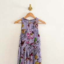 Load image into Gallery viewer, Anthropologie Hermia Floral Print Sleeveless Blouson Midi Dress Purple 6P
