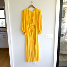Load image into Gallery viewer, Farm Rio Yellow Piping Cut-Out Balloon Sleeve Midi Dress M NWT
