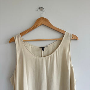 Eileen Fisher Silk Asymmetrical Tank Top Cream L