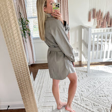Load image into Gallery viewer, NWT Hudson Oversized Mini Shirt Dress with Tie Belt in Moonrock XS
