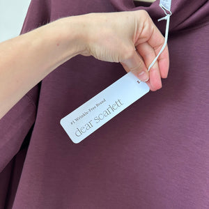 Dear Scarlett Jet Set Vienna Cowl Neck Pullover Sweatshirt Wine L NWT