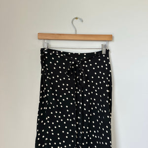 Free People Thats A Wrap High Rise Polka Dot Maxi Skirt Black White S