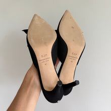 Load image into Gallery viewer, SJP by Sarah Jessica Parker Paley Grand Glitter Bow Mules 40 NEW
