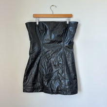 Load image into Gallery viewer, Princess Polly Hailey Strapless Faux Leather Lined Mini Dress Black 12 NWT
