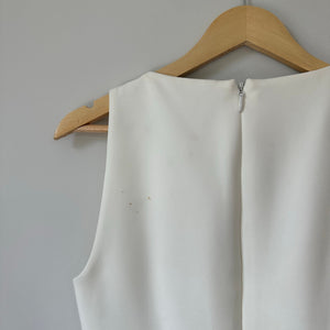 BCBGMAXAZRIA Sleeveless V-Neck Lined Fit & Flare Mini Dress White 6
