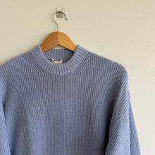 Load image into Gallery viewer, Lunya Cozy Cotton Silk Crew Neck Knit Pullover Sweater Blue XS NWT
