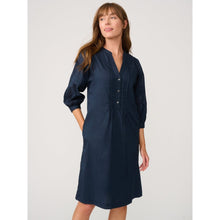 Load image into Gallery viewer, J. McLaughlin Sabina Knee Length 3/4 Sleeve Shirt Dress Blue L
