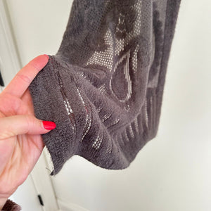 Cashmere Rabbit Fur Neck Warmer Wrap Gray One Size