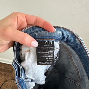 Kut From The Kloth High Rise Distressed Button Fly Jeans Blue 0