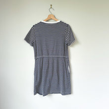 Load image into Gallery viewer, Draper James Tie Waist T-Shirt Dress in Nautical Stripe Navy White S
