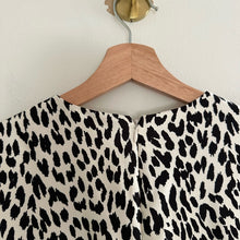 Load image into Gallery viewer, VALENTINO Silk Blend Animal Print Pleated Dress Black/White 10
