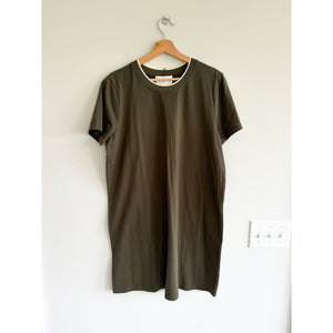 Pompander Place Short Sleeve Stretch Crewneck T-Shirt Dress Olive Green L NWT