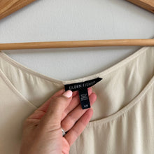 Load image into Gallery viewer, Eileen Fisher Silk Asymmetrical Tank Top Cream L
