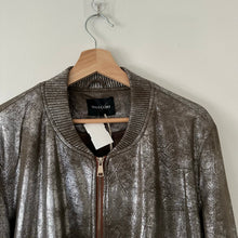 Load image into Gallery viewer, Dolce Cabo Soft Metallic Zip Up Bomber Army Jacket M
