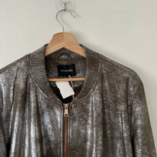 Load image into Gallery viewer, NWT Dolce Cabo Soft Metallic Zip Up Bomber Army Jacket M
