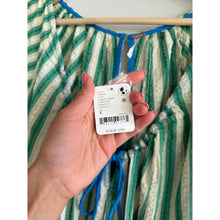 Load image into Gallery viewer, Free People Bop Around Striped Scoop Neck 3/4 Sleeve Casual Romper Green S NWT
