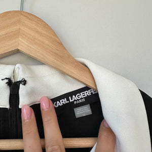 Karl Lagerfeld Paris Collared Shift Dress with Contrast Tulip Sleeve 16