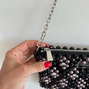 Kate Spade Purl Flower Beaded Purl Mini Shoulder Bag Black NWT