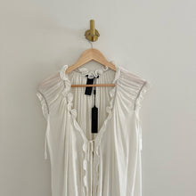 Load image into Gallery viewer, Donna Karan Ultra Matte Jersey Open Side Blouse White S
