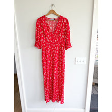 Load image into Gallery viewer, RIXO Zadie Floral Pattern Puff Sleeve Midi Dress Red White 10
