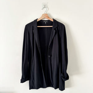 Eileen Fisher Button Front Collared Blazer Jacket Black S