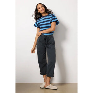 KUT From The Kloth Ashton With Tie Waist Barrel Cropped Pants Black 10