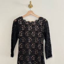 Load image into Gallery viewer, Diane Von Furtenberg Colleen 3/4 Sleeve Lace Mini Dress Black 4

