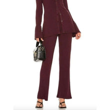 Load image into Gallery viewer, N:Philanthropy Revolve Reign Ribbed Pull On High Rise Pants Space Cherry XS
