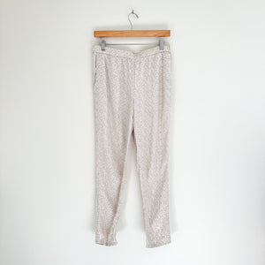 Eileen Fisher Printed Pull On Straight Leg Pants White XS